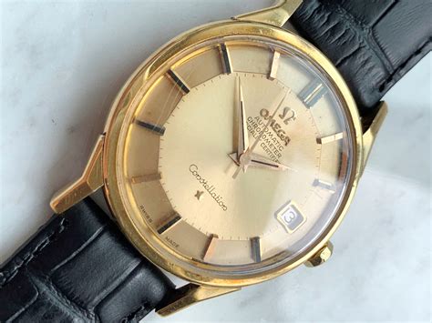 vintage omega constellation 18k gold watch price|omega constellation vintage price.